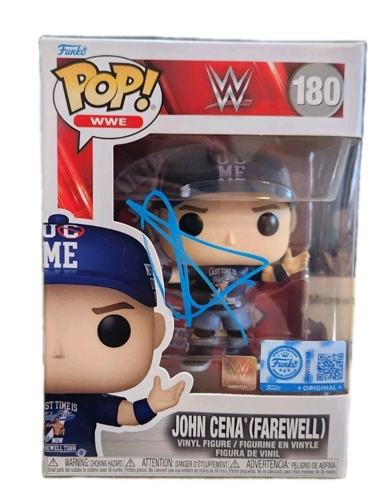 JOHN CENA SIGNED WWE LEGEND FAREWELL TOUR WRESTLEMANIA FUNKO 76 BECKETT BAS COA