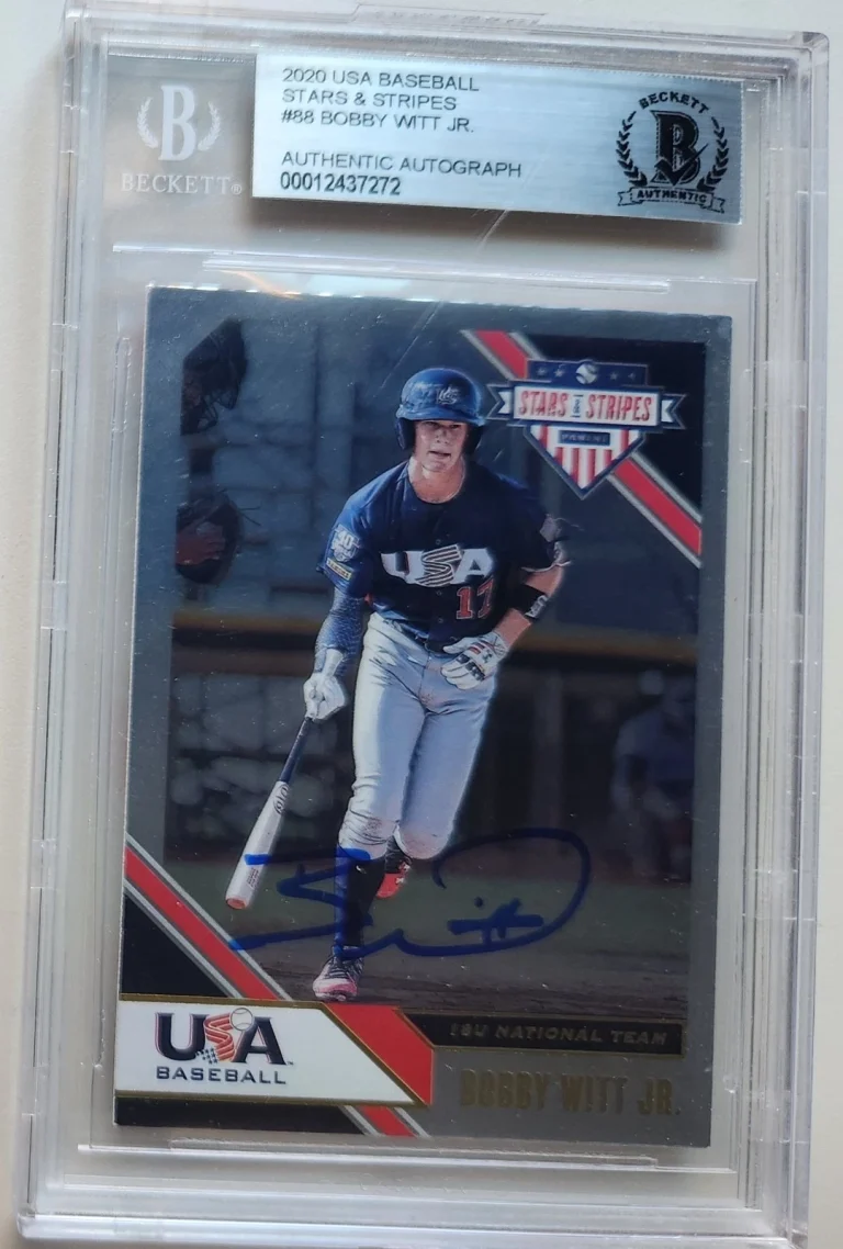 Bobby Witt Signed Autographed Panini Stars & Stripes 2020 Card Royals BAS SLAB