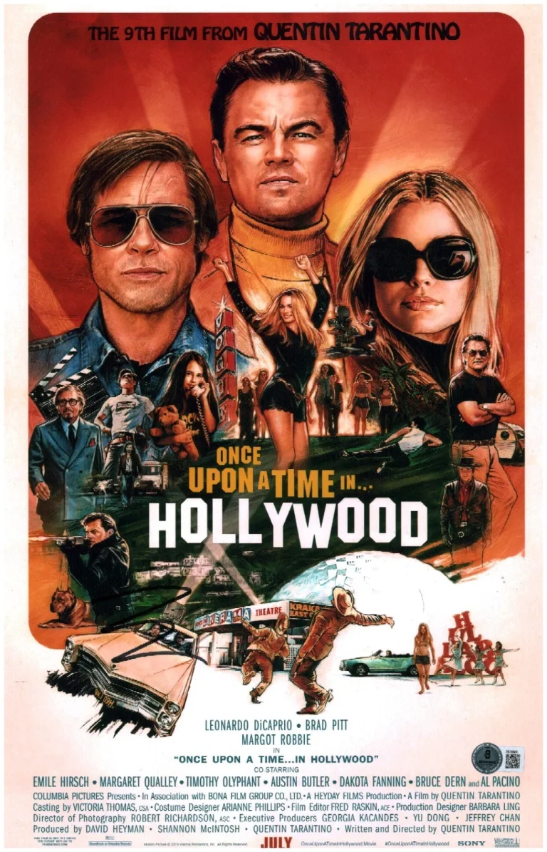 LEONARDO DICAPRIO SIGNED ONCE UPON A TIME IN HOLLYWOOD 11X17 PHOTO BAS LOA COA