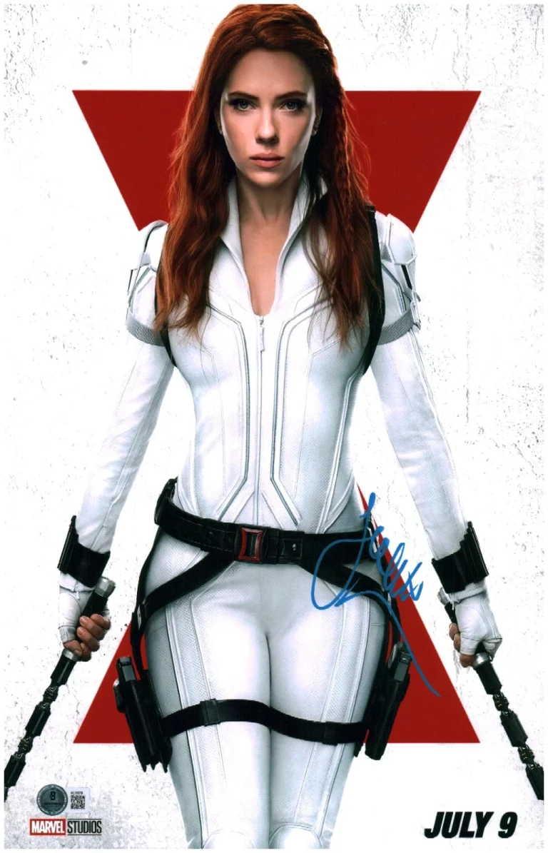 Scarlett Johansson Signed Black Widow Marvel Avengers 11x17 Photo BAS LOA