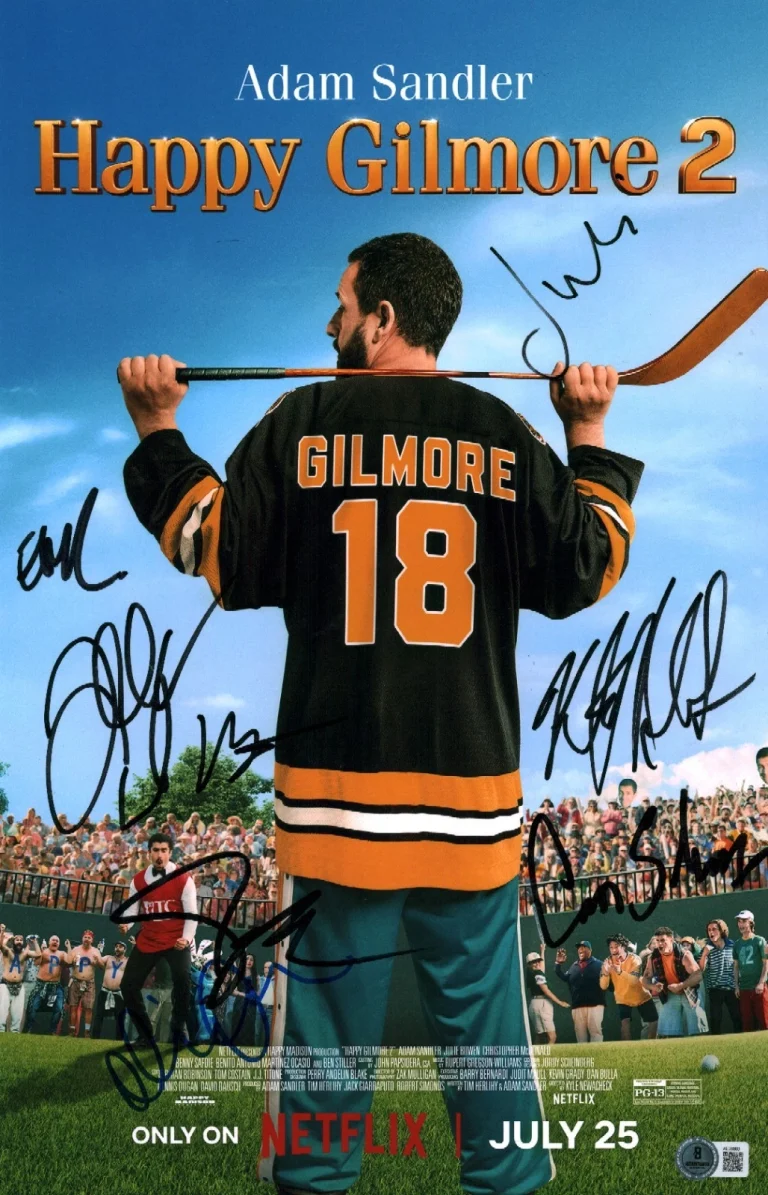 Adam Sandler Signed Happy Gilmore 2 Cast +7 11x17 Photo Autographed BAS COA