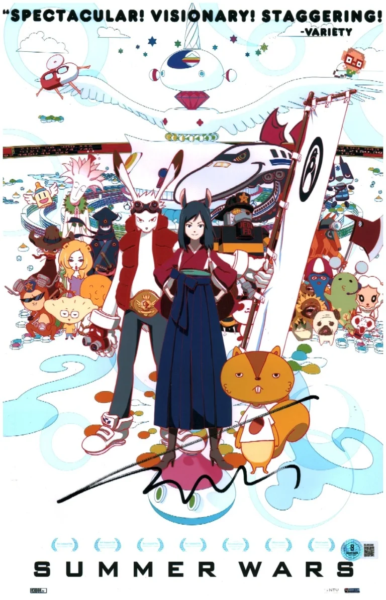 Mamoru Hosoda Signed Summer Wars Legendary Japanese Director 11x17 Photo COA BAS