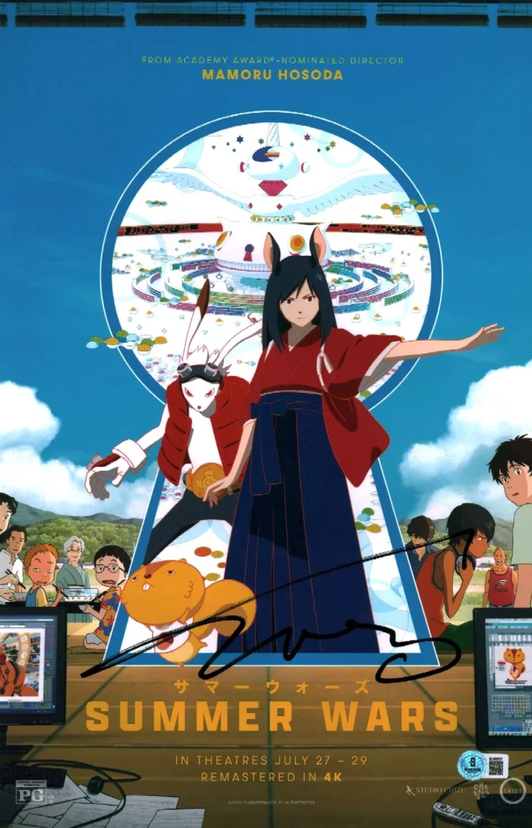Mamoru Hosoda Signed Summer Wars Legendary Japanese Director 11x17 Photo COA BAS