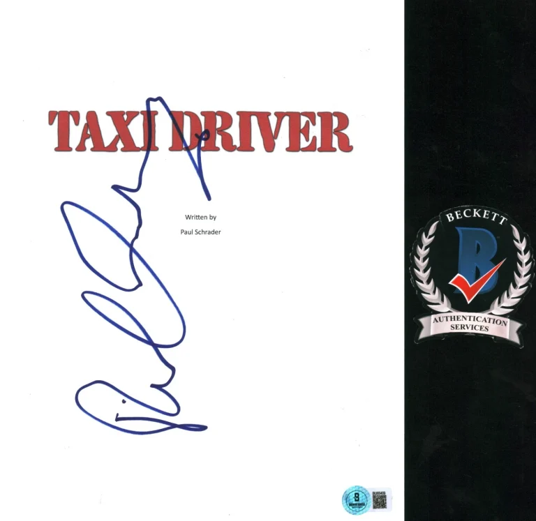 PAUL SCHRADER SIGNED TAXI DRIVER SCRIPT FULL MOVIE BECKETT BAS COA