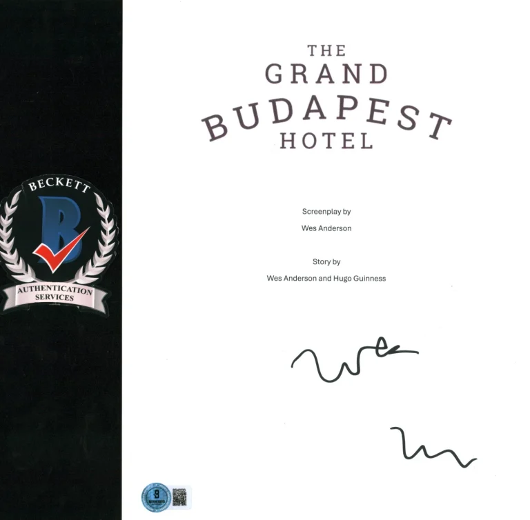 Wes Anderson Signed Autograph The Grand Budapest Hotel Full Movie Script BAS COA