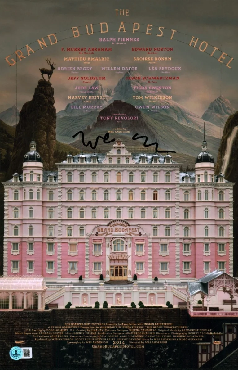 Wes Anderson Signed Grand Budapest Hotel Director Autograph 11x17 Photo BAS COA
