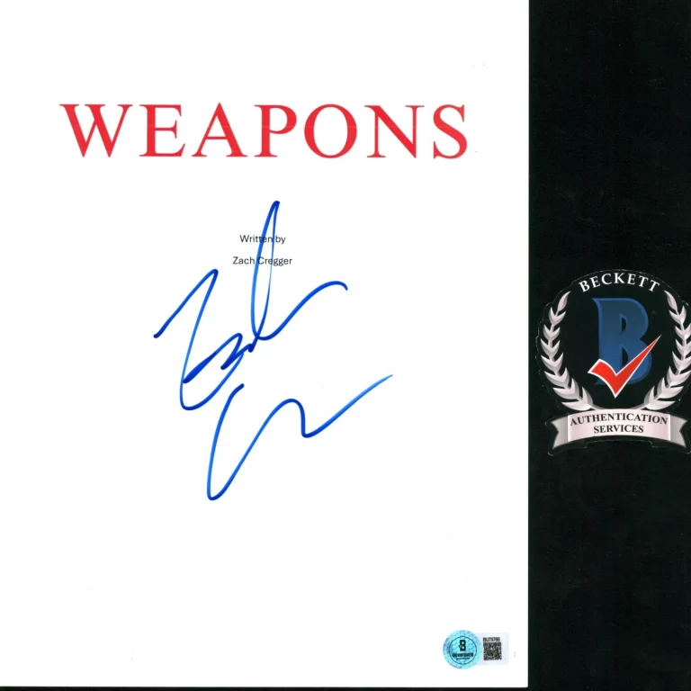 ZACH CREGGER SIGNED WEAPONS FULL MOVIE SCRIPT HORROR DIRECTOR BAS COA