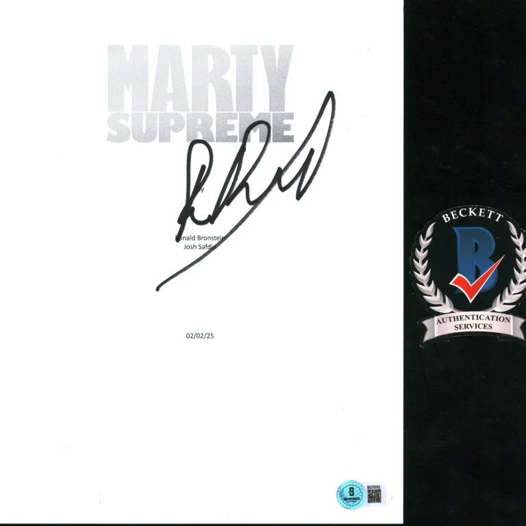 Ronald Bronstein Signed Autographed Marty Supreme Full Movie Script COA BAS