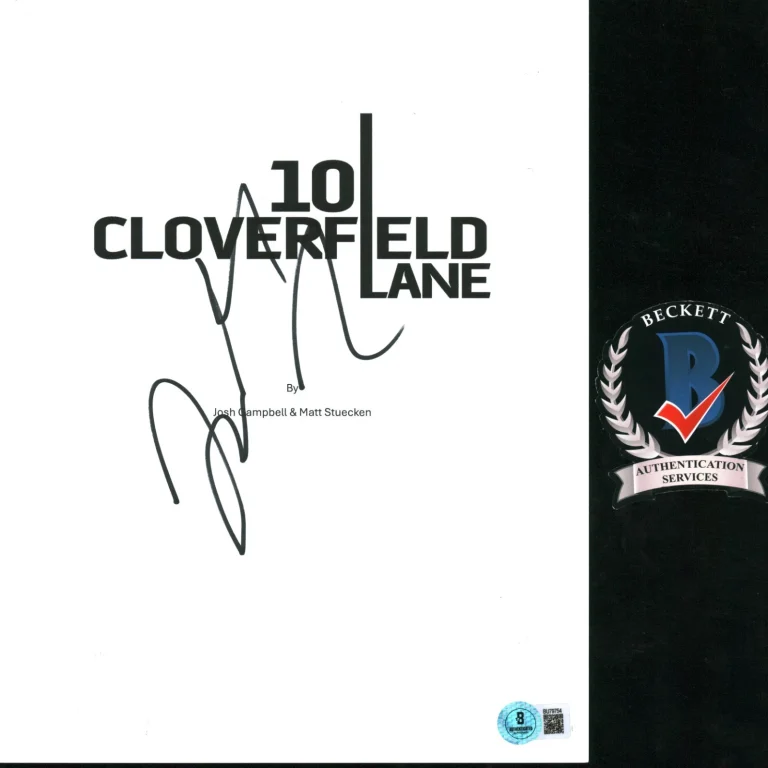 John Gallagher Jr. Signed 10 Cloverfield Lane Full Movie Script BAS COA