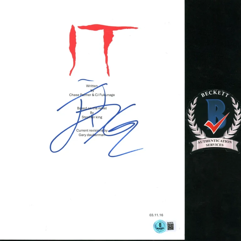 Jack Dylan Glazer Signed Autograph IT Horror Movie Script Screenplay BAS COA