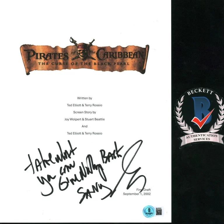 GORE VERBINSKI SIGNED AUTOGRAPH PIRATES OF THE CARIBBEAN FULL MOVIE SCRIPT