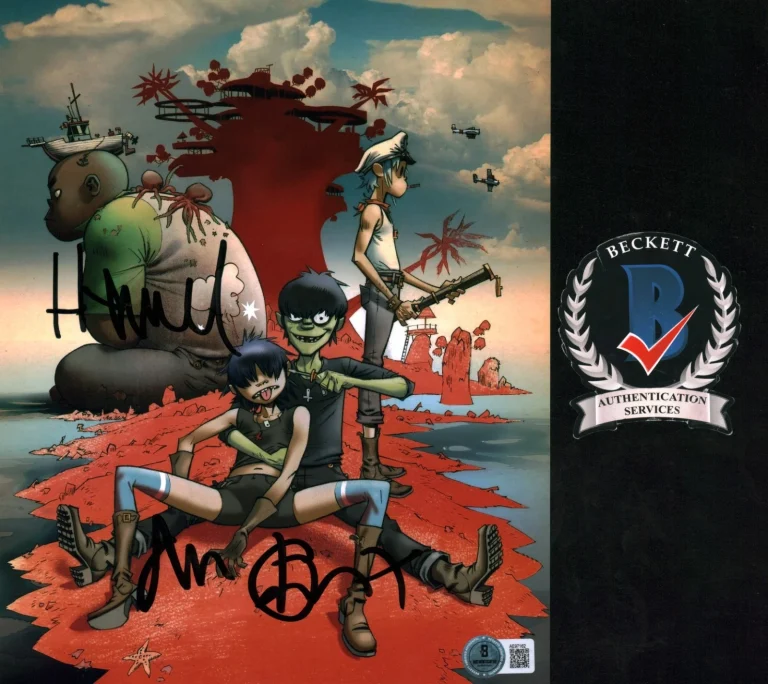 Jamie Hewlett Damon Albarn Signed Autographed The Gorillaz Artist Singer BAS COA