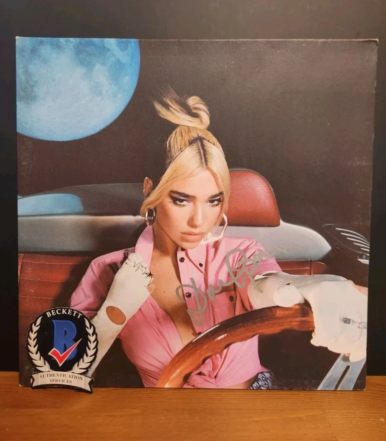 DUA LIPA SIGNED FUTURE NOSTALGIA VINYL LOOK READ LP BECKETT BAS COA NOT INSERT