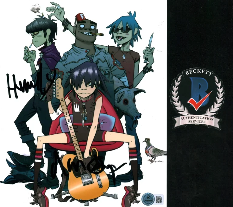 Jamie Hewlett Damon Albarn Signed Autographed The Gorillaz Artist Singer BAS COA