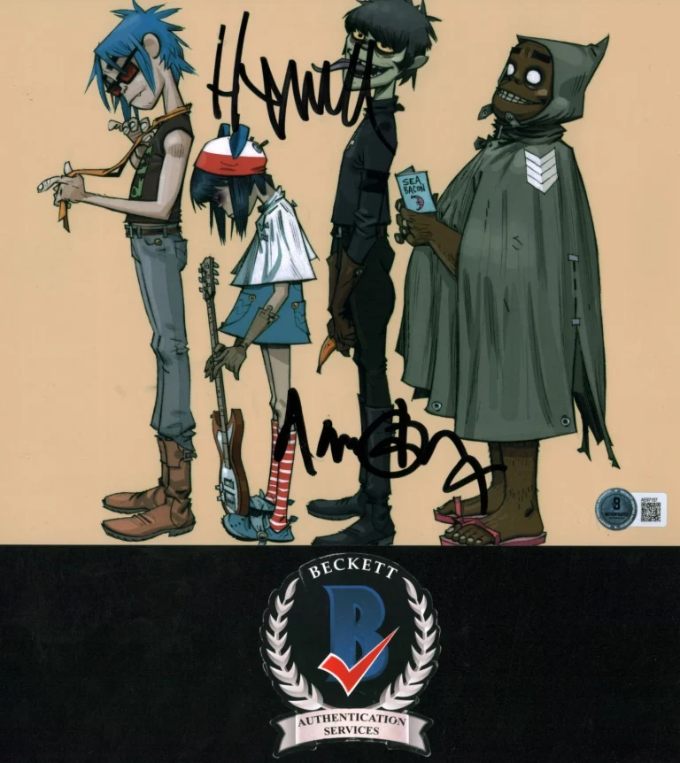 Jamie Hewlett Damon Albarn Signed Autographed The Gorillaz Artist Singer BAS COA