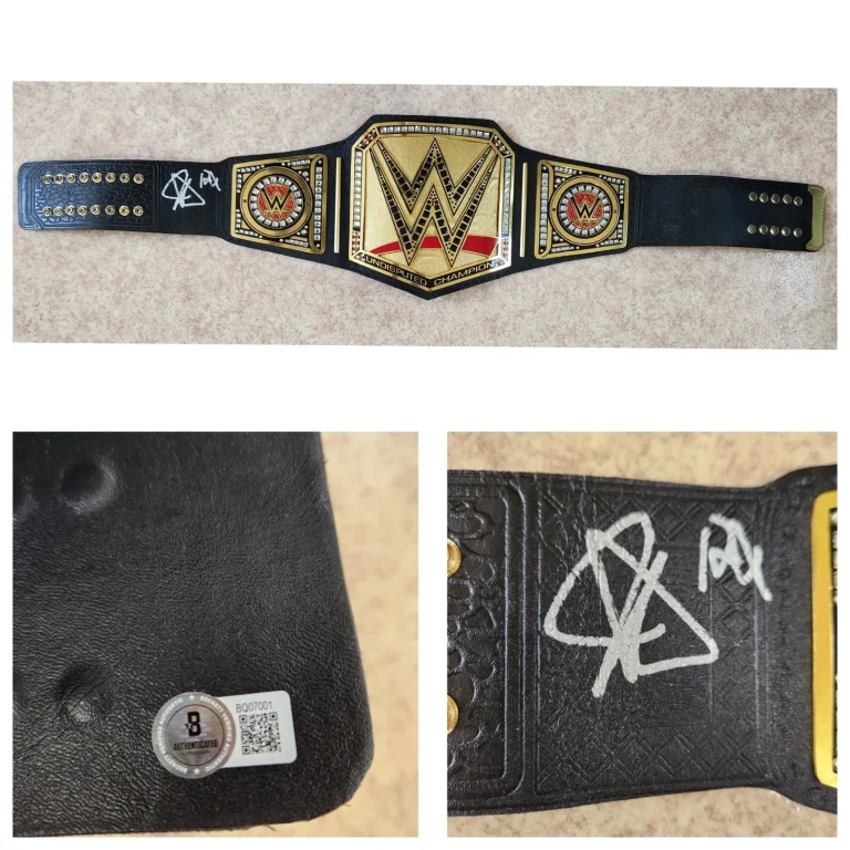 John Cena Signed Autographed WWE World Championship Belt 17x Champ Title BAS COA