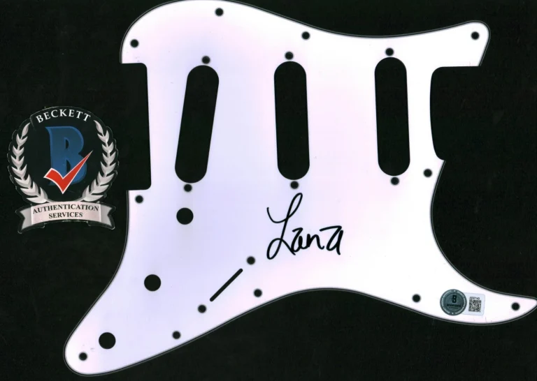 LANA DEL REY SIGNED PICK GUARD STRAT GUITAR BEAUTIFUL SINGER AUTOGRAPH BAS COA