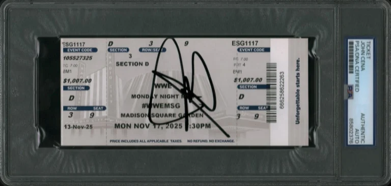John Cena Signed Ticket Stub Last Raw NYC Final Raw Autographed PSA/DNA SLAB