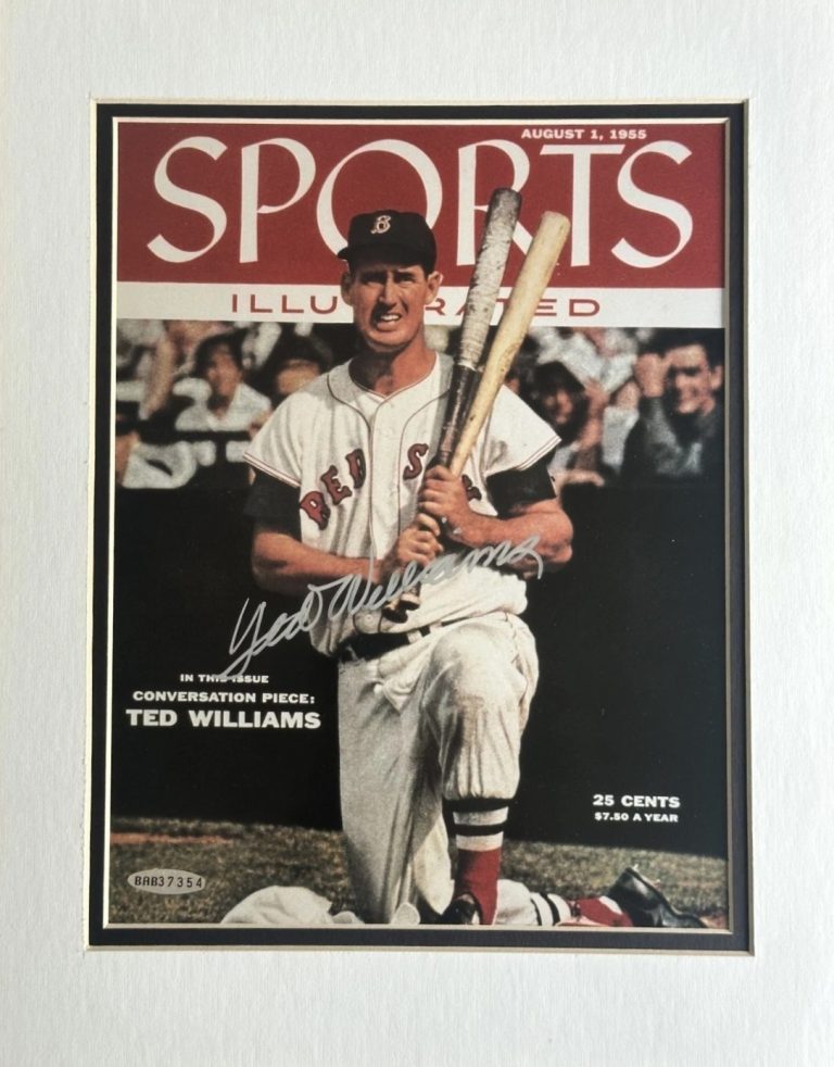 Ted Williams Signed 1955 Sports Illustrated Cover Display Upper Deck UDA