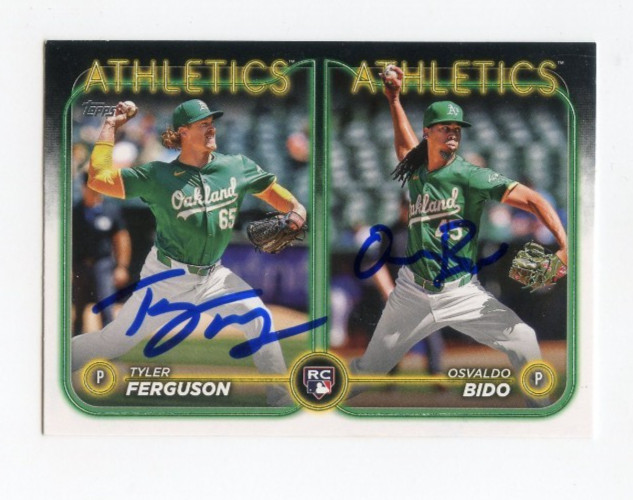 TYLER FERGUSON OSVALDO BIDO SIGNED AUTOGRAPHED 2024 TOPPS BASEBALL CARD AUTO