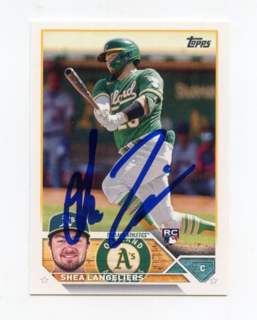 SHEA LANGELIERS SIGNED AUTOGRAPHED 2023 TOPPS BASEBALL CARD AUTO