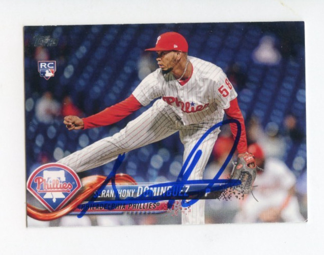 SERANTHONY DOMINGUEZ SIGNED AUTOGRAPHED 2018 TOPPS BASEBALL CARD AUTO