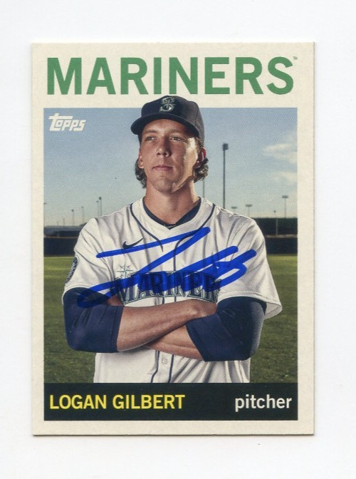 LOGAN GILBERT SIGNED AUTOGRAPHED 2025 TOPPS ARCHIVES BASEBALL CARD AUTO
