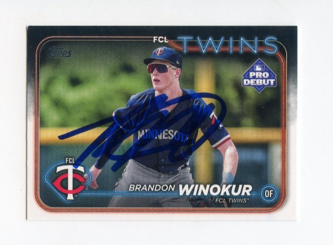 BRANDON WINOKUR SIGNED AUTOGRAPHED 2024 TOPPS PRO DEBUT BASEBALL CARD AUTO