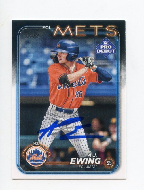 AJ EWING SIGNED AUTOGRAPHED 2024 TOPPS PRO DEBUT BASEBALL CARD AUTO