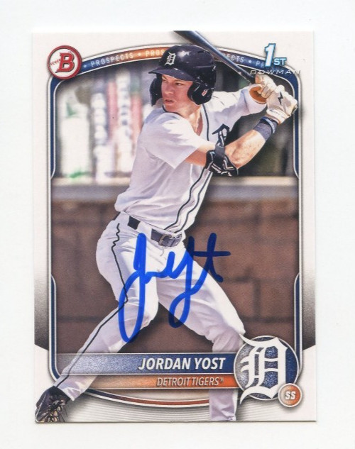 JORDAN YOST SIGNED AUTOGRAPHED 2025 BOWMAN DRAFT BASEBALL CARD AUTO