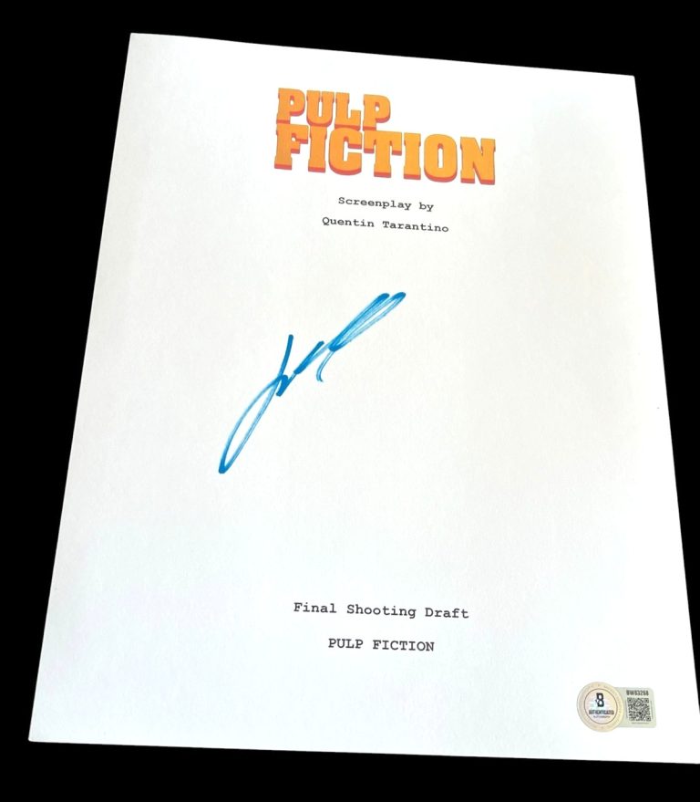JOHN TRAVOLTA SIGNED AUTOGRAPH MOVIE SCRIPT PULP FICTION BECKETT BAS AUTO COA D