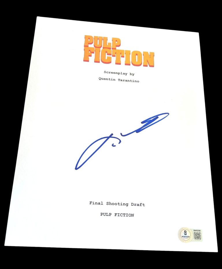 JOHN TRAVOLTA SIGNED AUTOGRAPH MOVIE SCRIPT PULP FICTION BECKETT BAS AUTO COA X2
