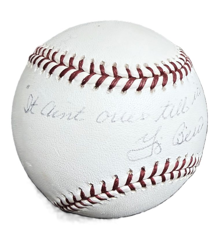 Yogi Berra Signed Auto It Aint Over Till Its Over OAL Baseball Yankees JSA HOF