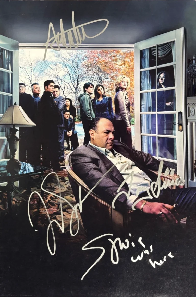 James Gandolfini Cast Signed Auto Sopranos Tony Soprano 12x18 Photo 4 Sigs GRAD
