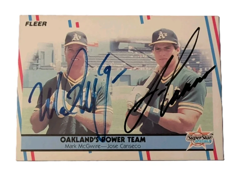 Mark McGwire Jose Canseco Signed Auto 1988 Fleer Card Bash Brothers JSA Auth
