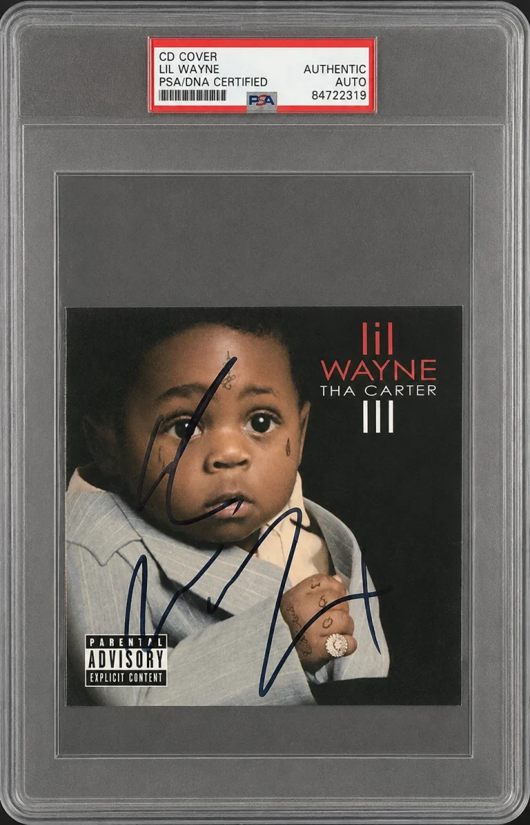 Lil Wayne Signed Auto Tha Carter III CD Cover PSA DNA Encapsulated Near Mint