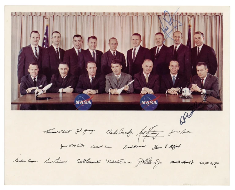 Neil Armstrong Deke Slayton Signed Auto NASA Apollo Astronaut 8x10 Photo GRAD