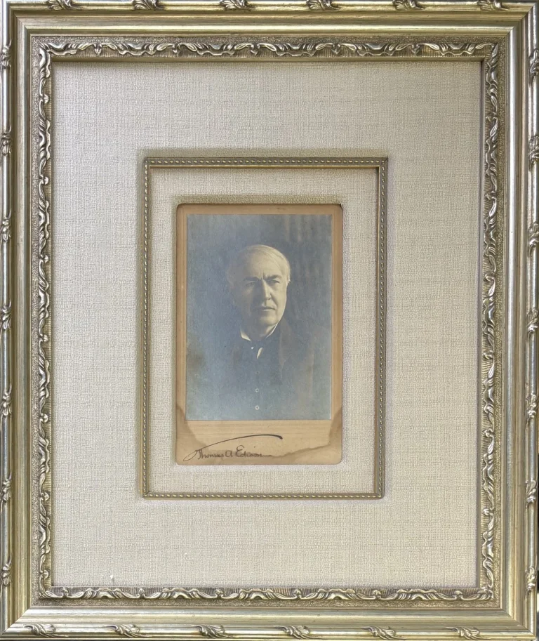 Thomas Edison Signed Auto c1922 6x9 CDV Original Photograph Photo GRAD