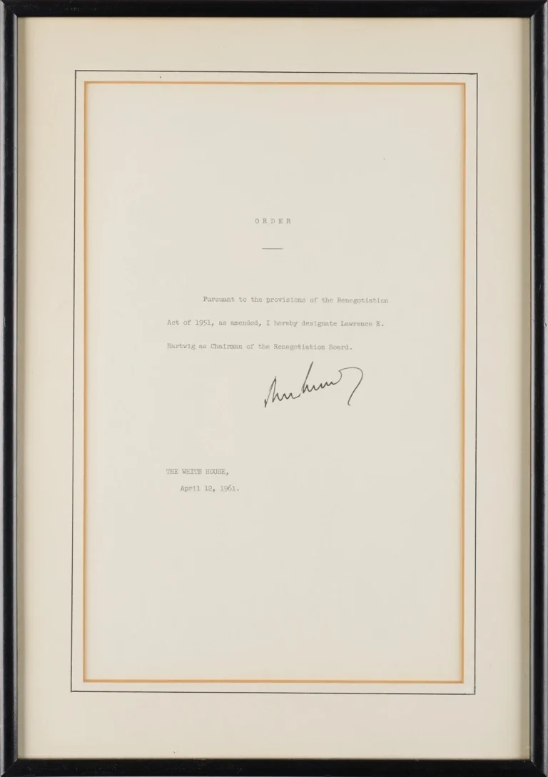 John F Kennedy JFK Signed Auto April 12 1961 Presidential Order Document GRAD