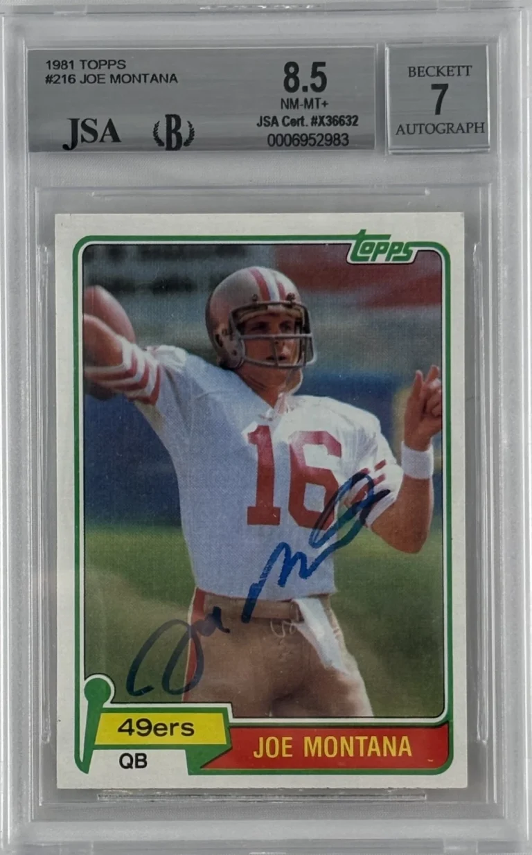 Joe Montana Vintage Signed 1981 Topps #216 Rookie Card RC Beckett BGS 8.5 Auto
