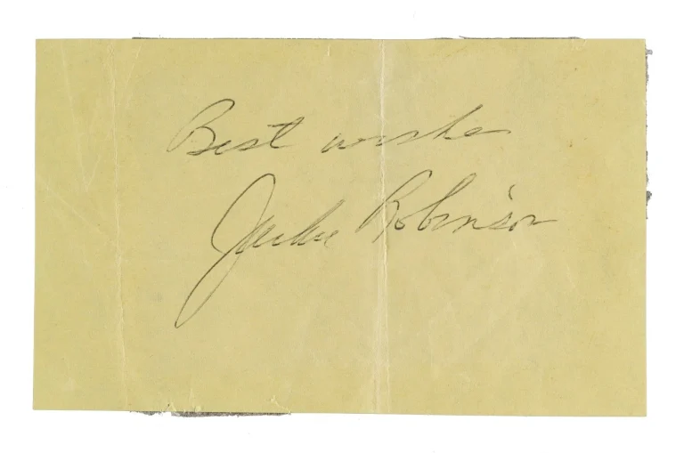 Jackie Robinson Signed 3x5 Album Page Brooklyn Dodgers HOF JSA LOA