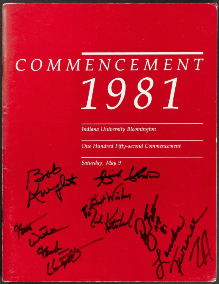 1981 Indiana Hoosiers Champion Team Signed Program Bob Knight Thomas PSA/DNA LOA