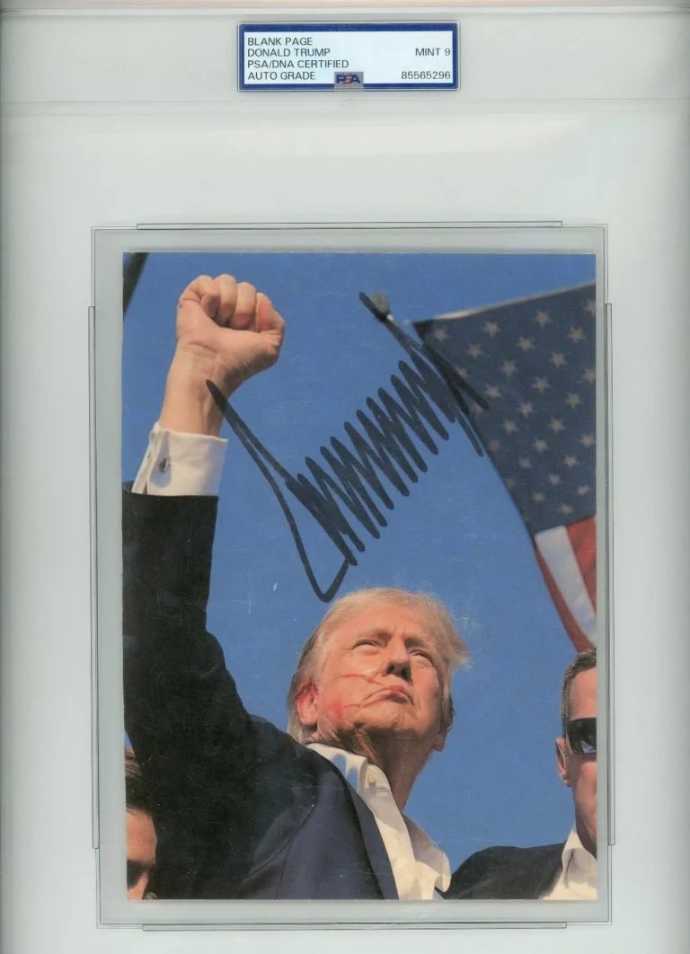 President Donald Trump Signed ASSASSINATION Fight Fist Pump Photo Print PSA/DNA