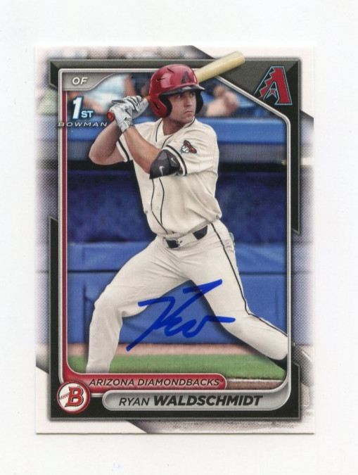 RYAN WALDSCHMIDT SIGNED AUTOGRAPHED 2024 BOWMAN DRAFT BASEBALL CARD AUTO
