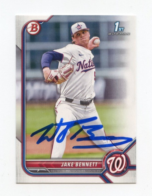 JAKE BENNETT SIGNED AUTOGRAPHED 2022 BOWMAN DRAFT BASEBALL CARD AUTO