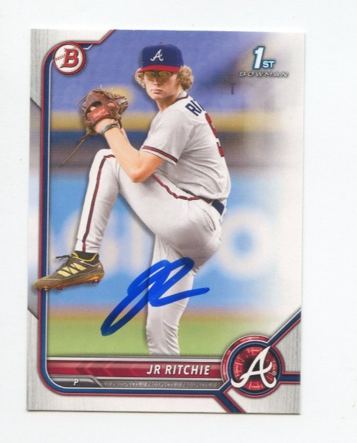 JR RITCHIE SIGNED AUTOGRAPHED 2022 BOWMAN DRAFT BASEBALL CARD AUTO