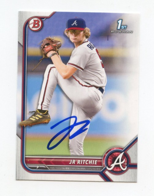 JR RITCHIE SIGNED AUTOGRAPHED 2022 BOWMAN DRAFT BASEBALL CARD AUTO
