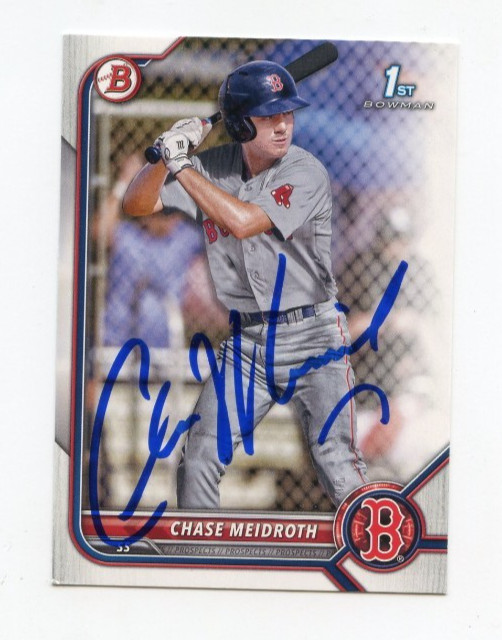 CHASE MEIDROTH SIGNED AUTOGRAPHED 2022 BOWMAN DRAFT BASEBALL CARD AUTO