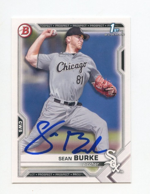 SEAN BURKE SIGNED AUTOGRAPHED 2021 BOWMAN DRAFT BASEBALL CARD AUTO