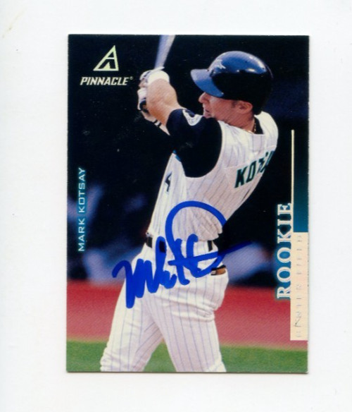 MARK KOTSAY SIGNED 1997 PINNACLE BASEBALL CARD AUTO